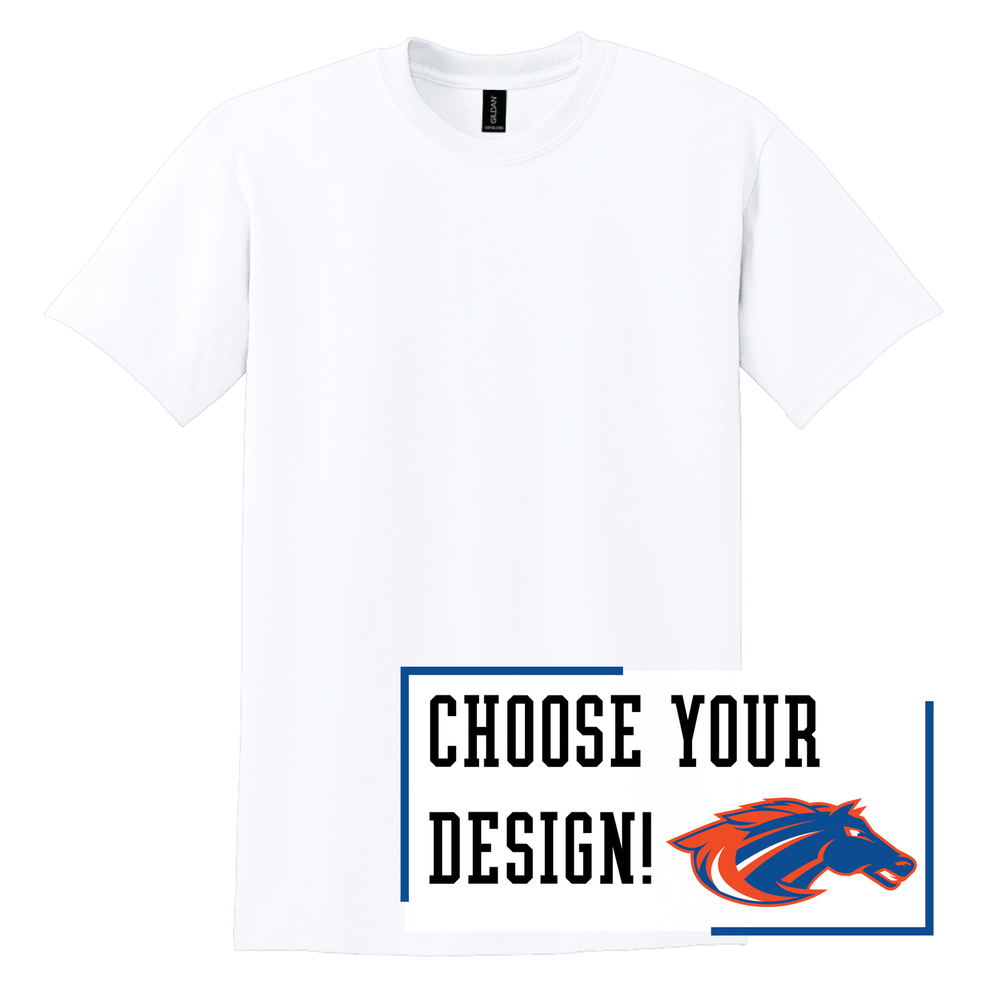 Mustangs Gildan® DryBlend® 50 Cotton/50 Poly T-Shirt (8000)