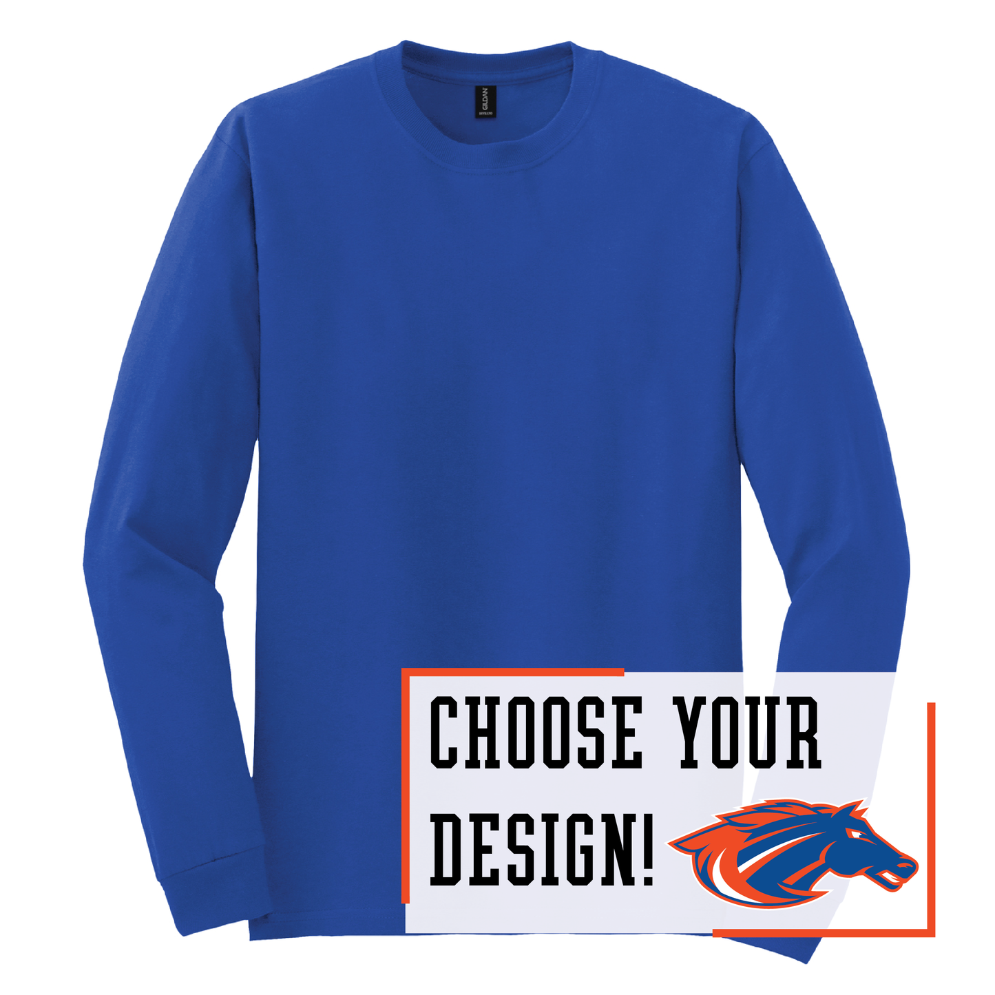 Mustangs Gildan® DryBlend® 50 Cotton/50 Poly Long Sleeve T-Shirt (8400)