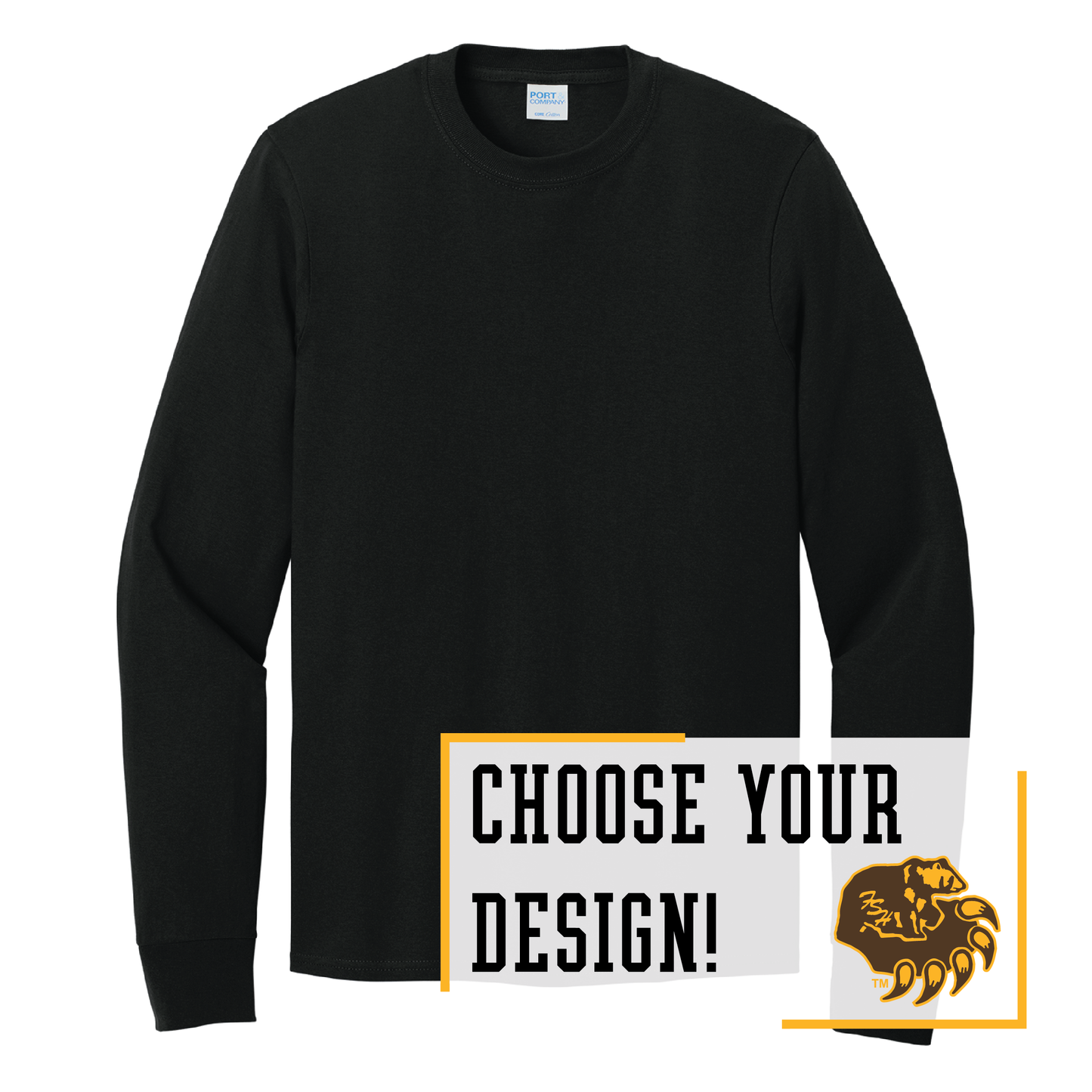 Bruins Port & Co™ Long Sleeve Core Cotton Tee (PC54LS)
