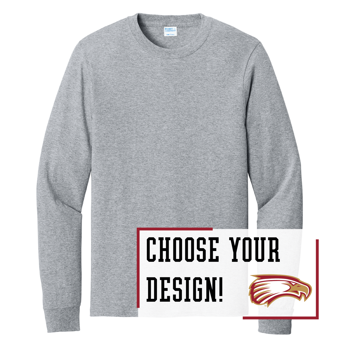 Eagles Port & Co™ Long Sleeve Core Cotton Tee (PC54LS)