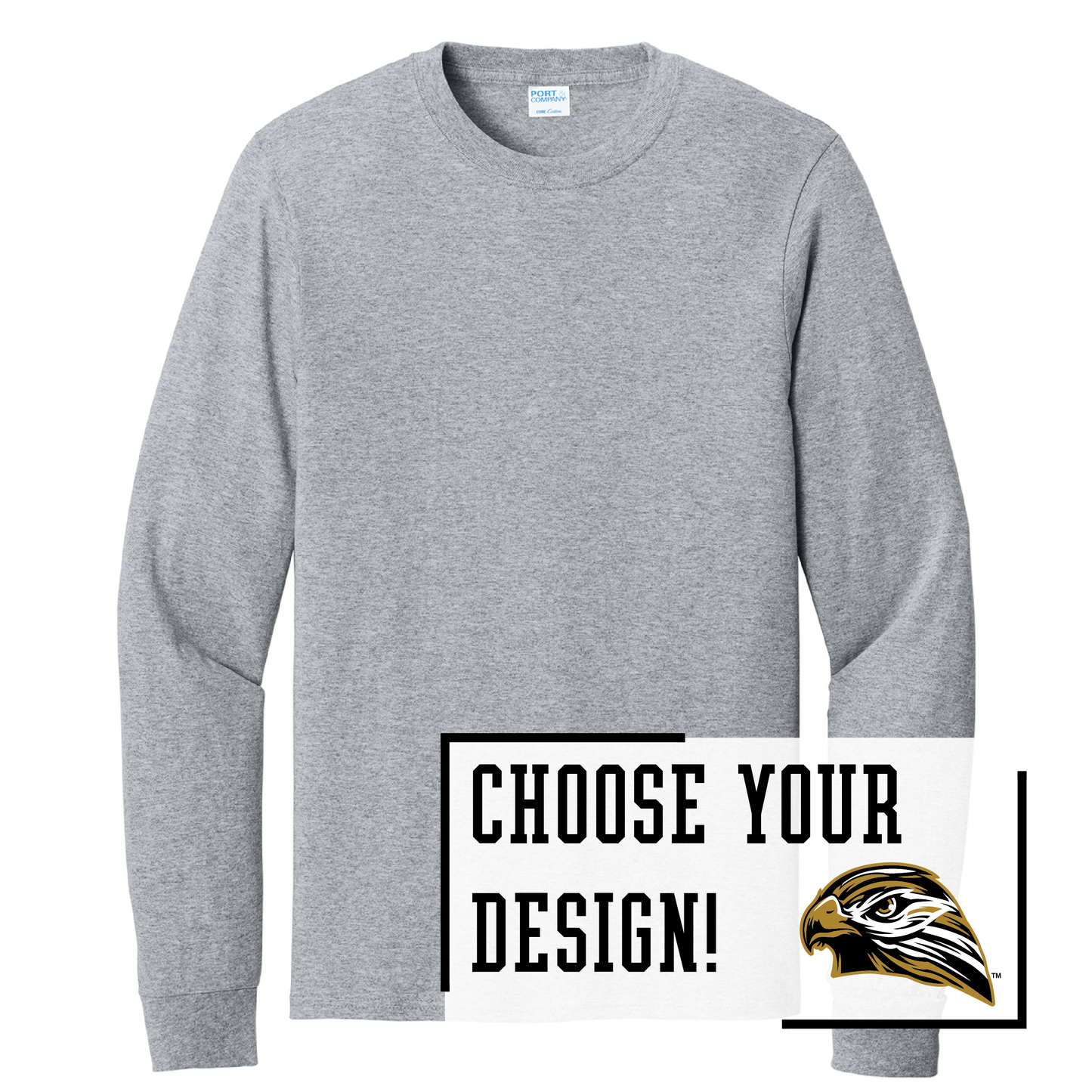 Hawks Port & Co™ Long Sleeve Core Cotton Tee (PC54LS)