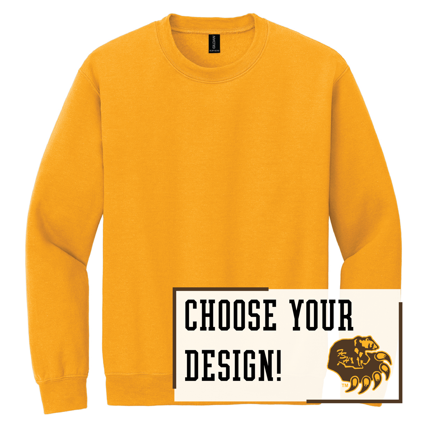 Bruins Dark Chocolate Gildan® Heavy Blend™ Crewneck Sweatshirt (18000)