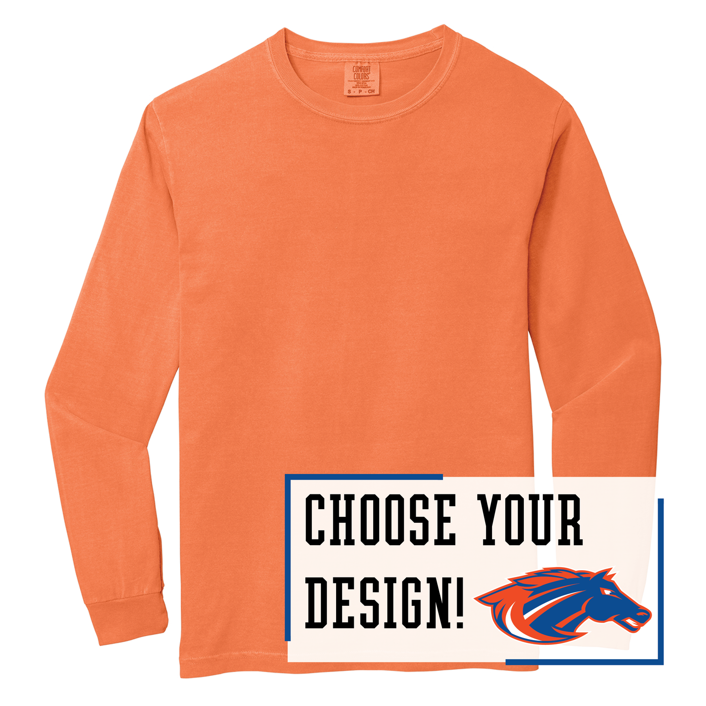 Mustangs Comfort Colors® Heavyweight Ring Spun Long Sleeve Tee (6014)