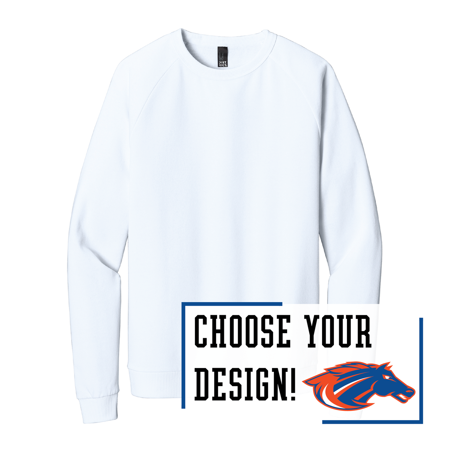 Mustangs District® Perfect Tri® Fleece Crewneck Sweatshirt (DT1304)