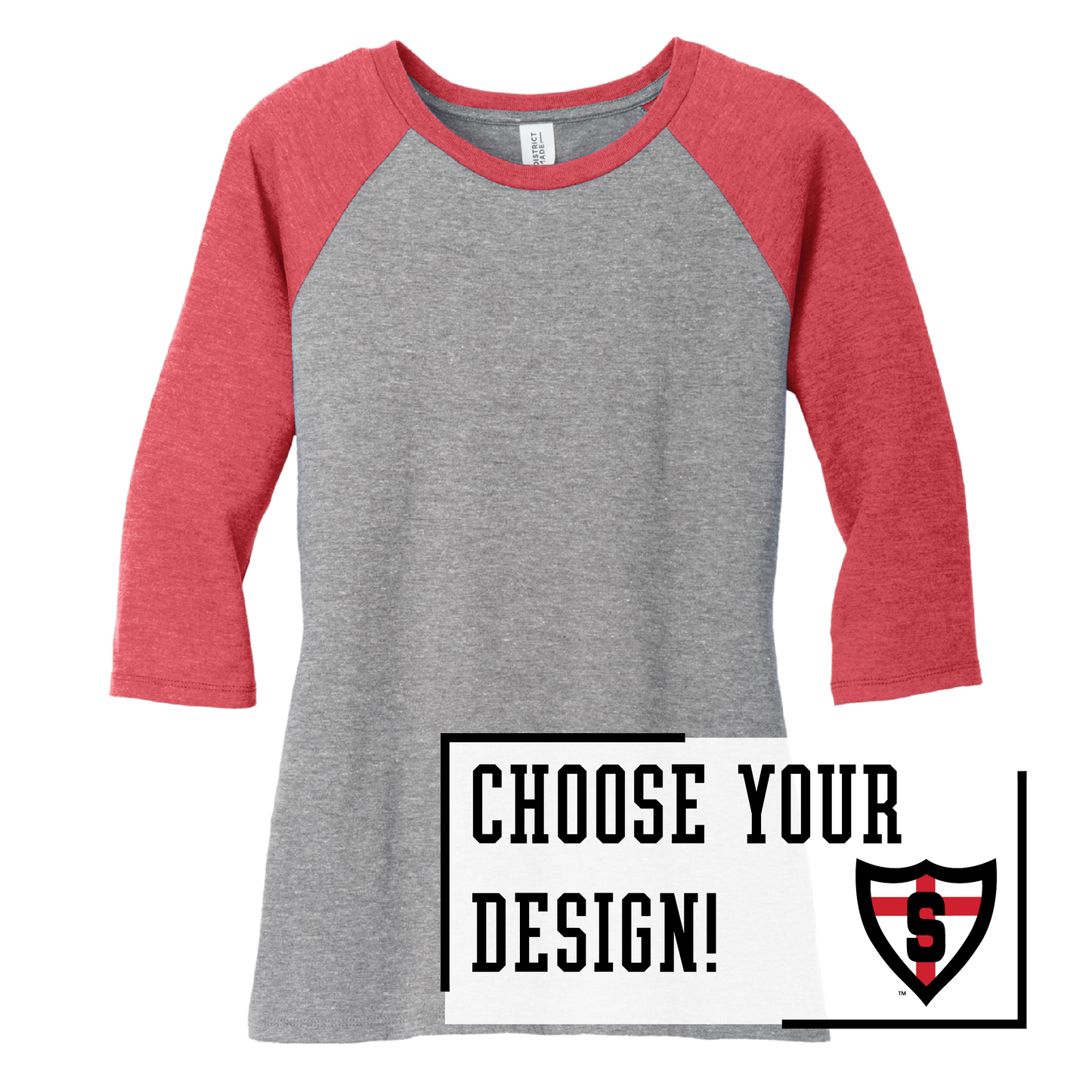Shanley District® Women’s 3/4-Sleeve Raglan (DM136L)