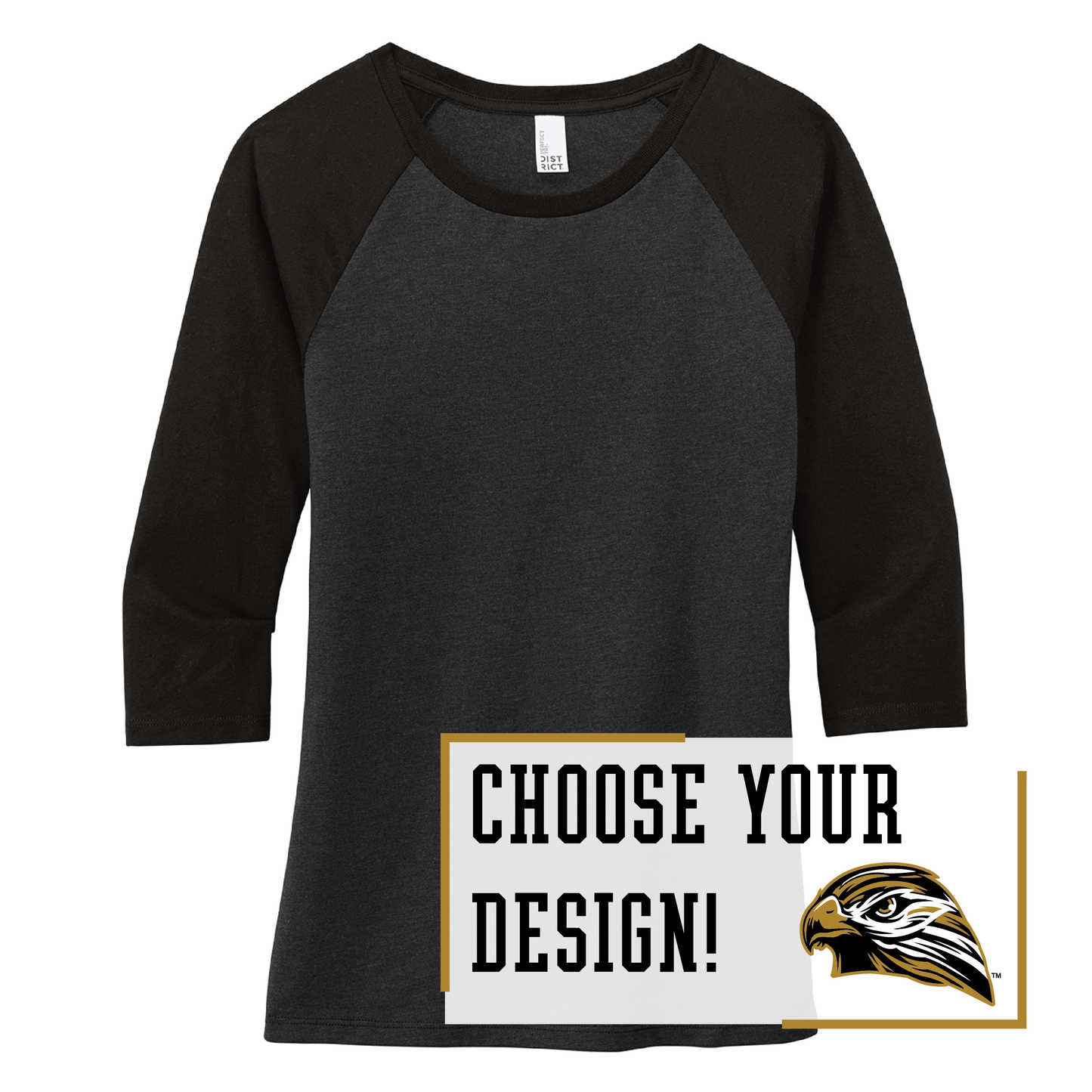 Hawks District® Women’s 3/4-Sleeve Raglan (DM136L)
