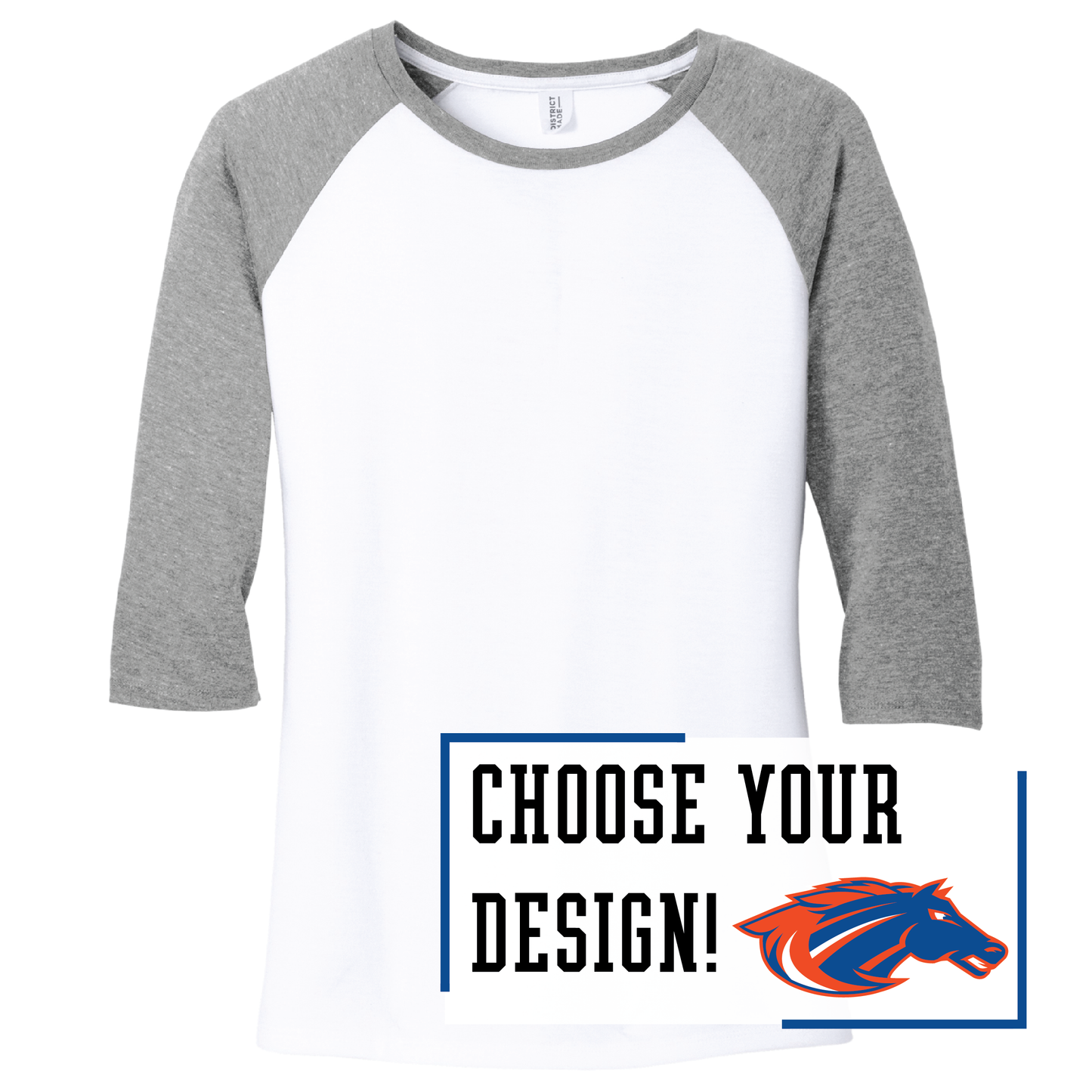 Mustangs District® Women’s 3/4-Sleeve Raglan (DM136L)