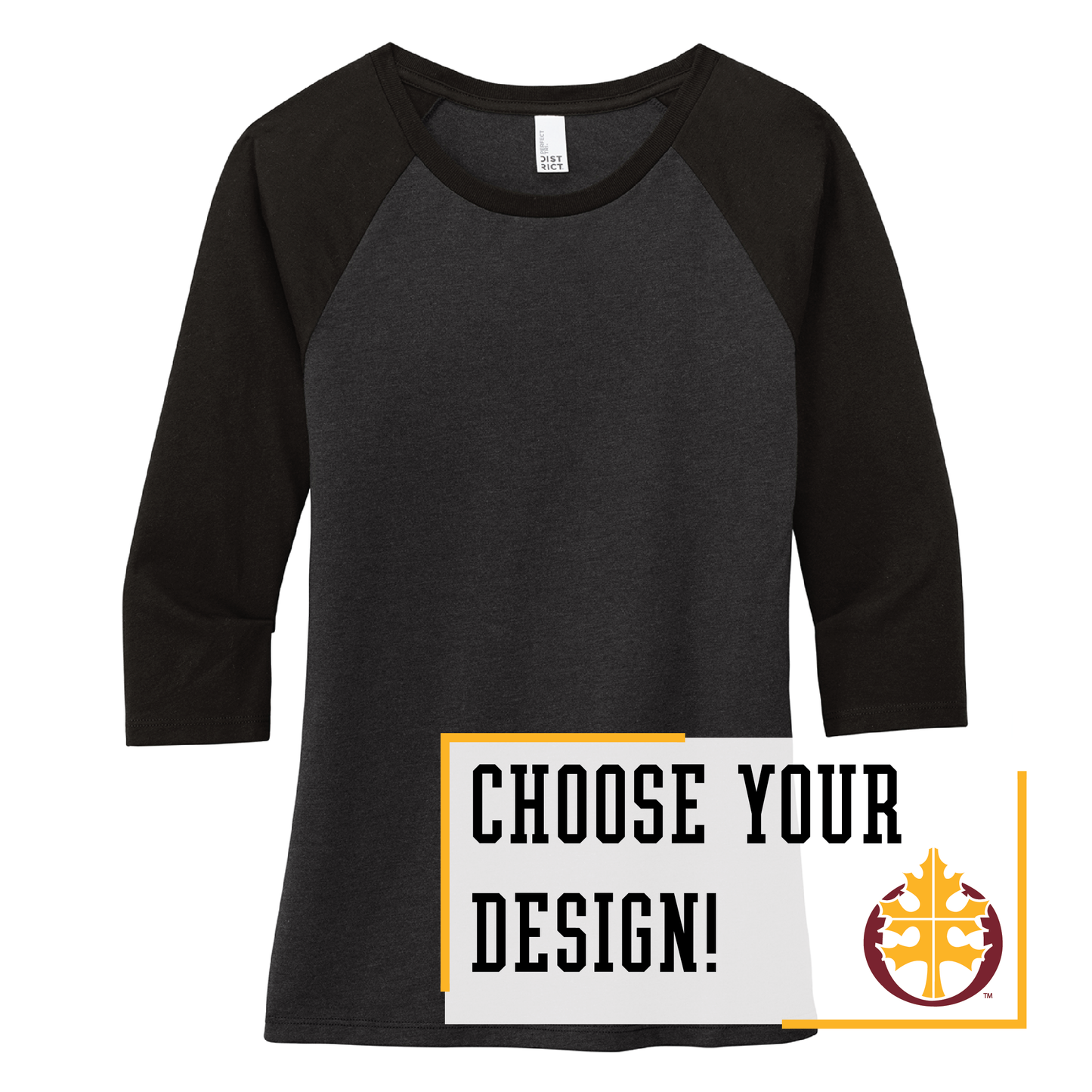 Oak Grove District® Women’s 3/4-Sleeve Raglan (DM136L)