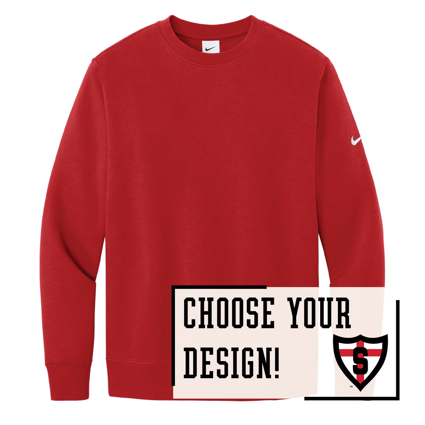 Shanley Nike Club Fleece Sleeve Swoosh Crew (NKFD9863)