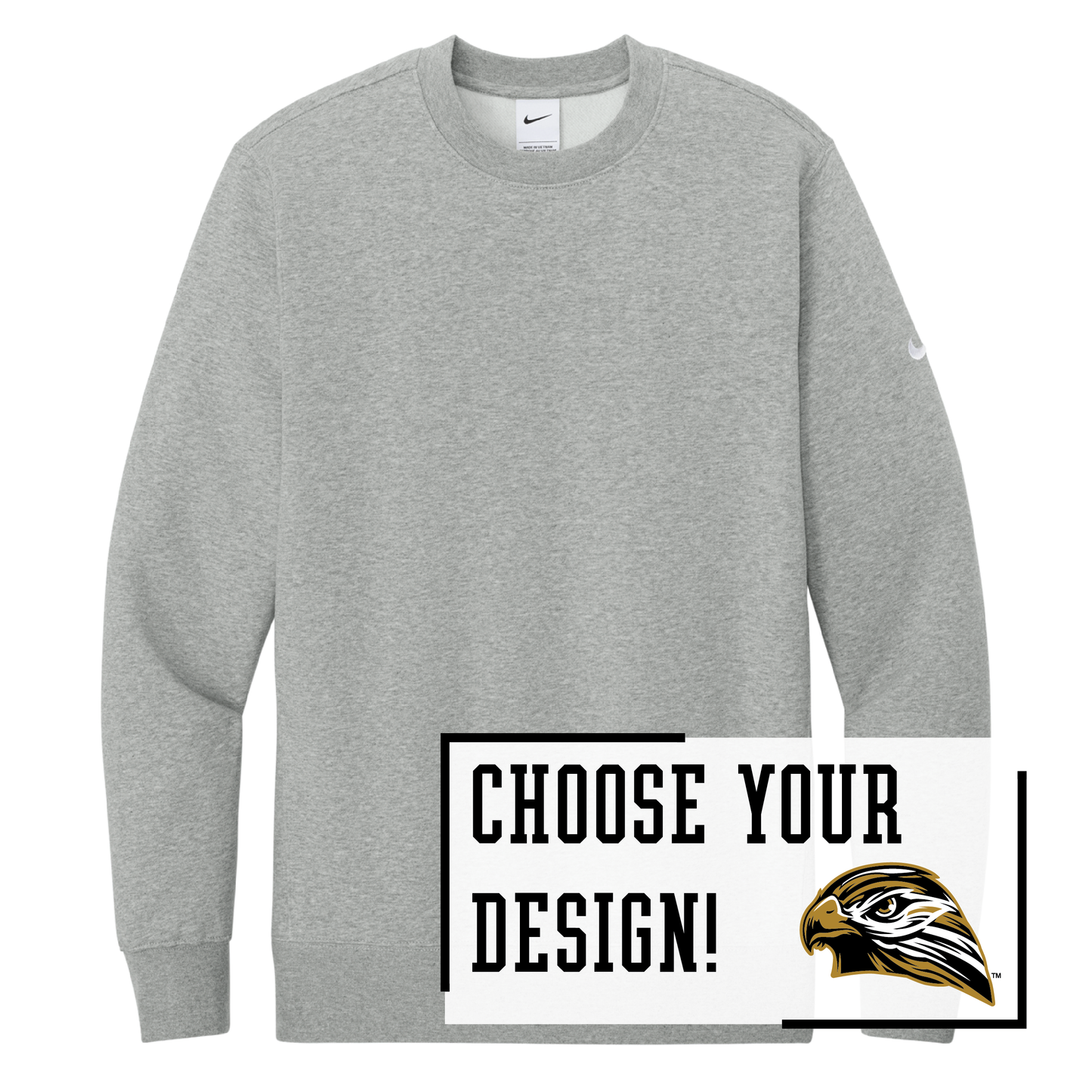 Hawks Nike Club Fleece Sleeve Swoosh Crew (NKFD9863)