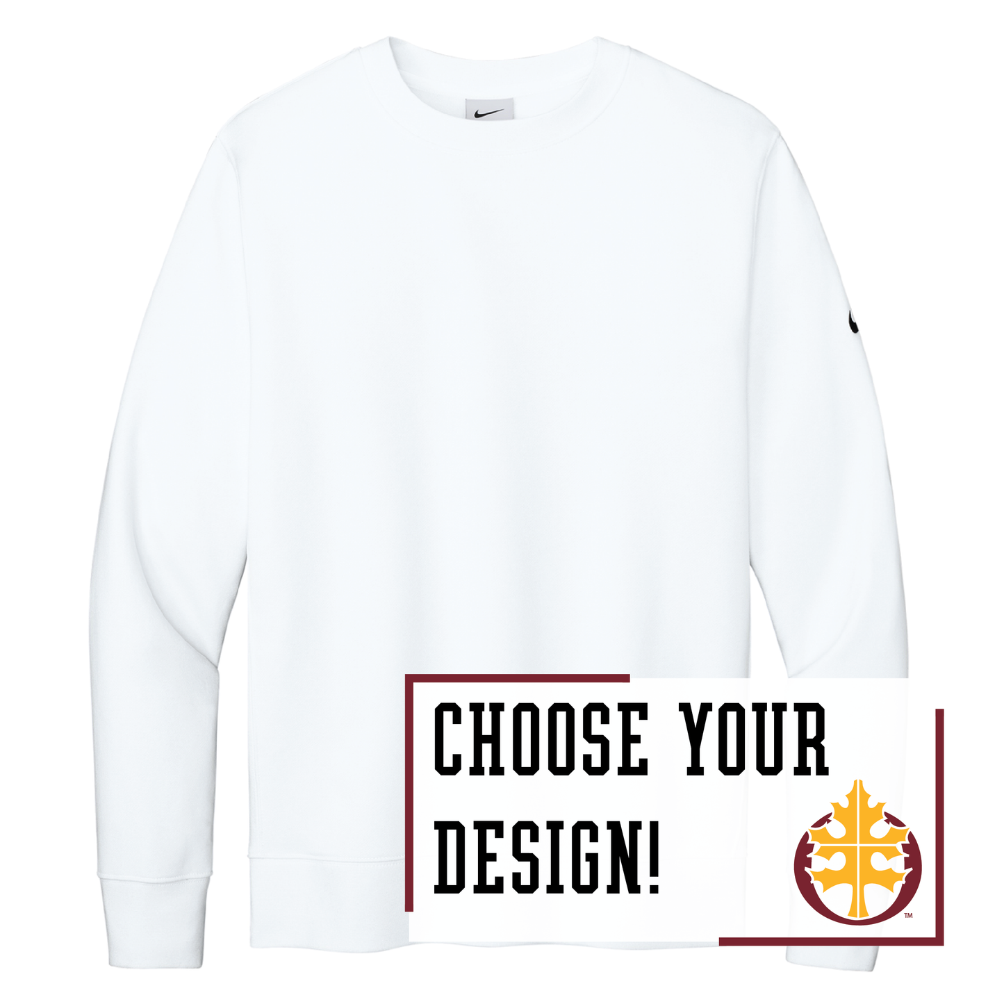 Oak Grove Nike Club Fleece Sleeve Swoosh Crew (NKFD9863)