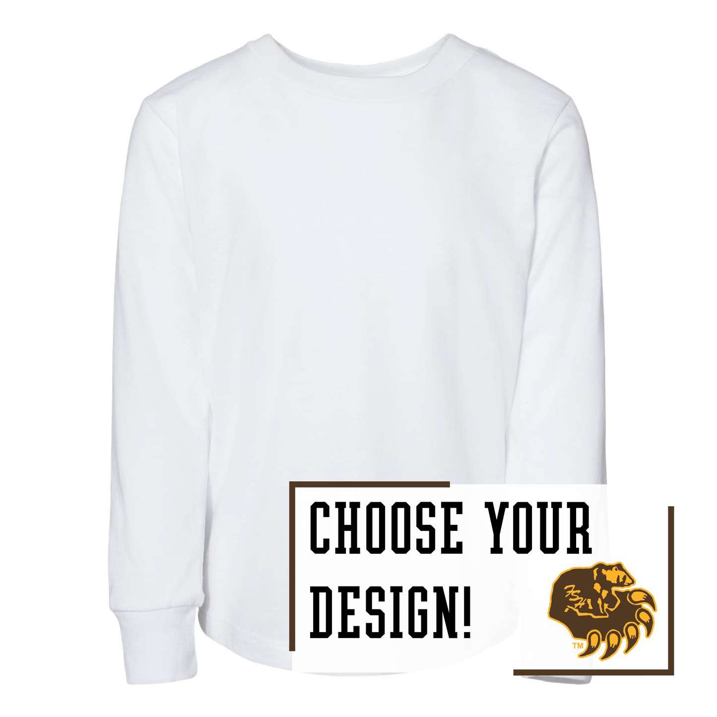 Bruins BELLA+CANVAS® Toddler Long Sleeve Tee (3501T)