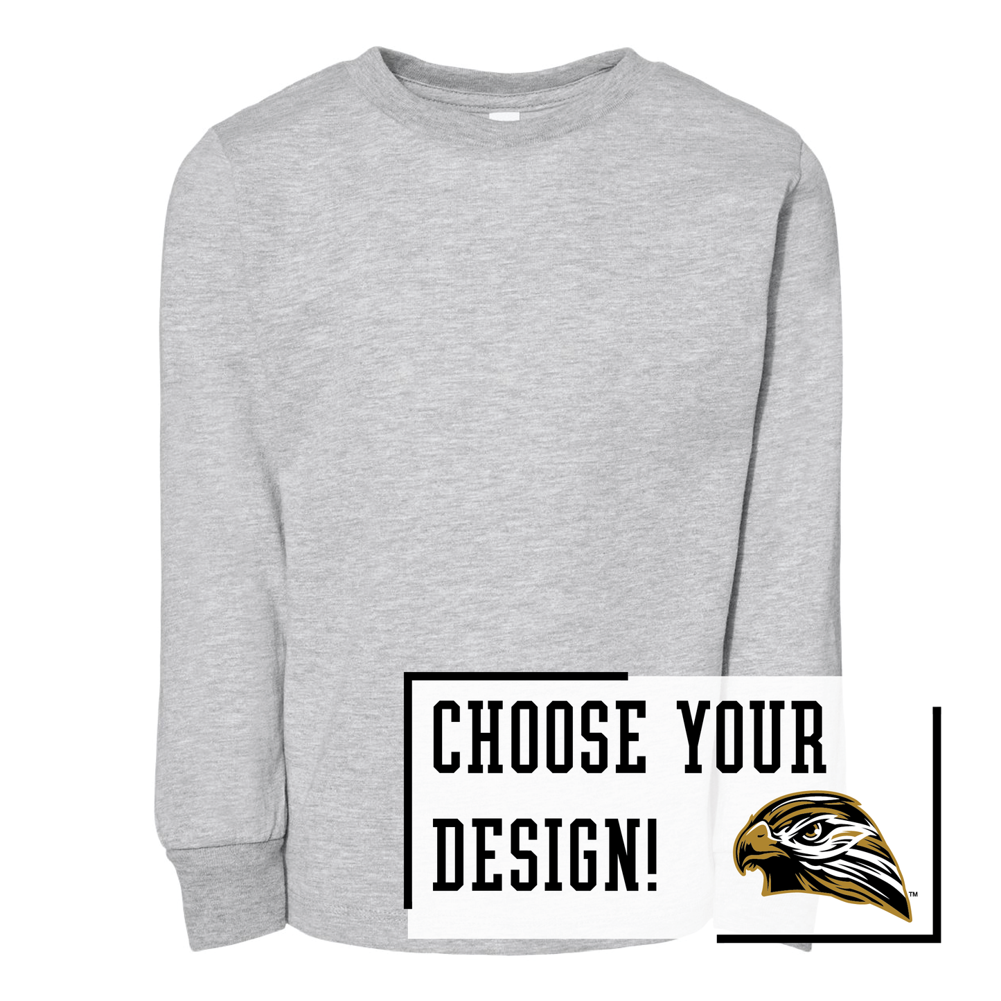 Hawks BELLA+CANVAS® Toddler Long Sleeve Tee (3501T)