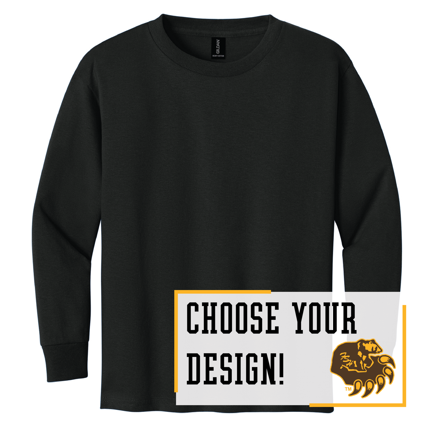 Bruins Gildan® Youth 100% Cotton Long Sleeve T-Shirt (5400b)