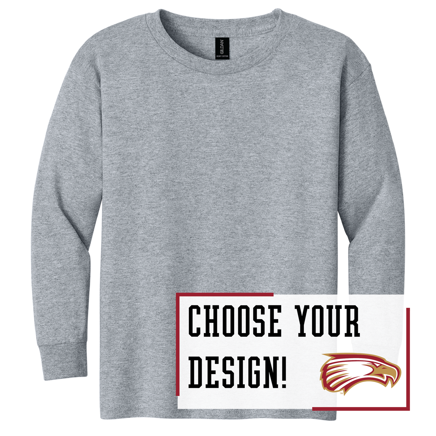 Eagles Gildan® Youth 100% Cotton Long Sleeve T-Shirt (5400b)