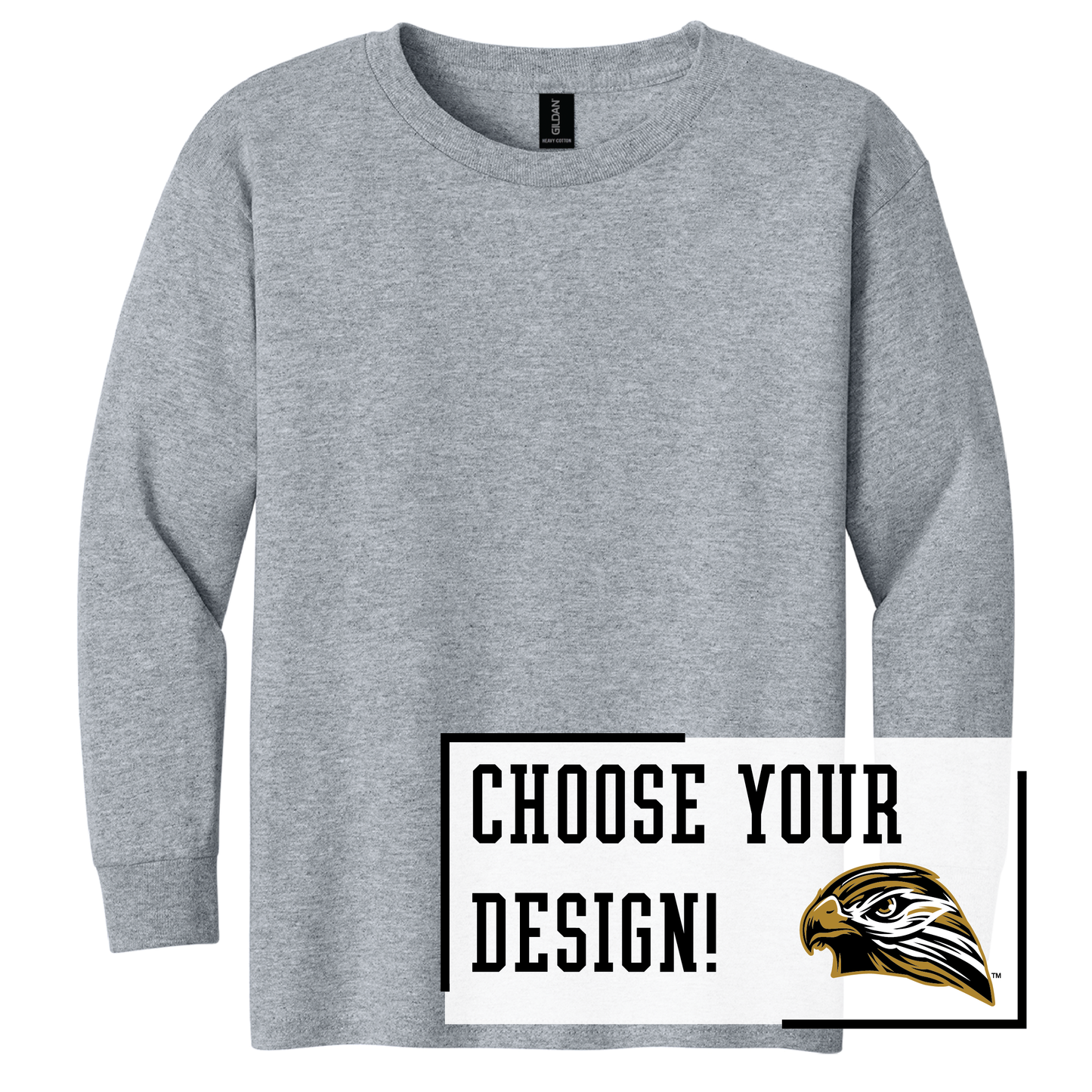 Hawks Gildan® Youth 100% Cotton Long Sleeve T-Shirt (5400b)