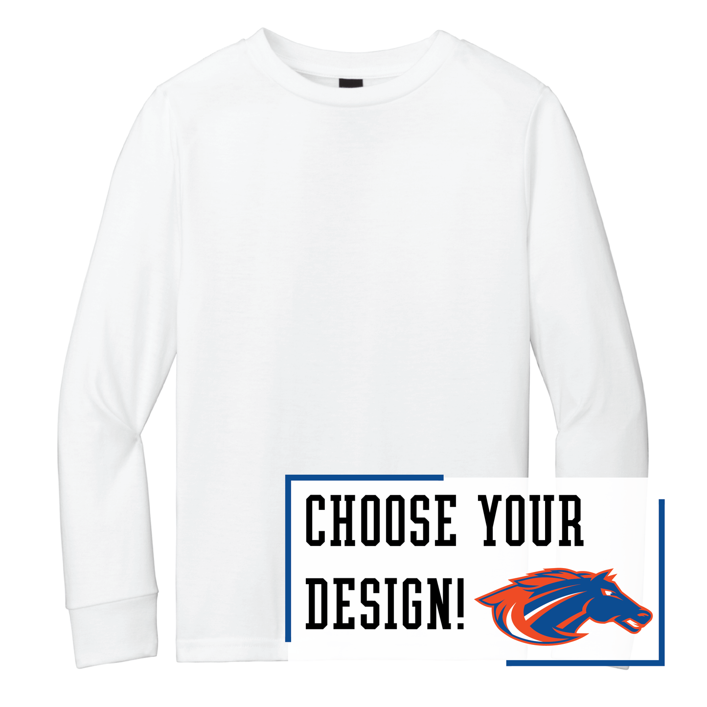 Mustangs District® Youth Perfect Tri® Long Sleeve Tee (DT132Y)