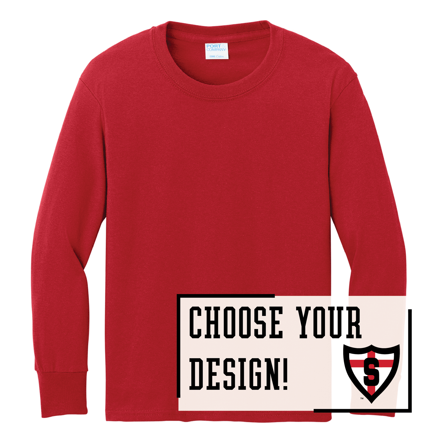 Shanley Port & Co™ Youth Long Sleeve Core Cotton Tee (PC54YLS)