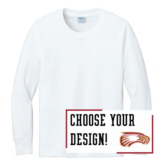 Eagles Port & Co™ Youth Long Sleeve Core Cotton Tee (PC54YLS)