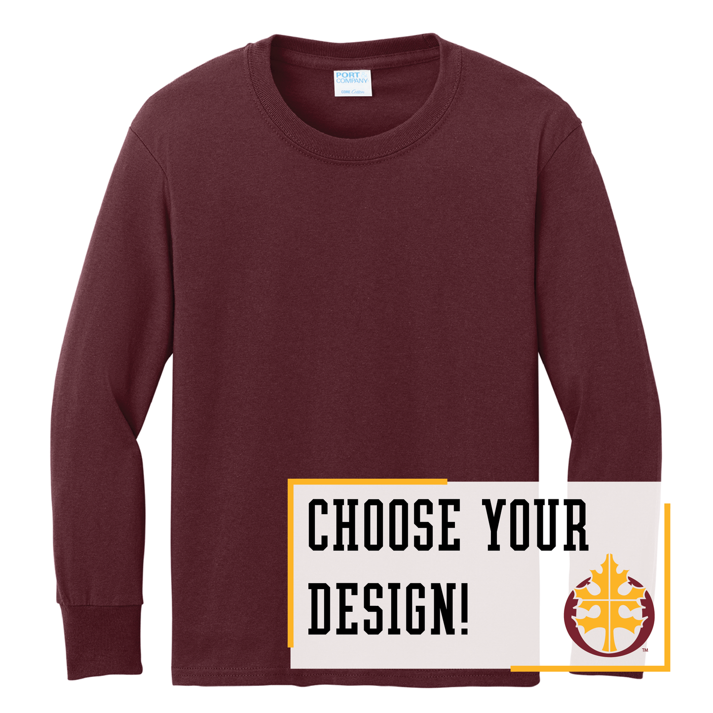 Oak Grove Port & Co™ Youth Long Sleeve Core Cotton Tee (PC54YLS)