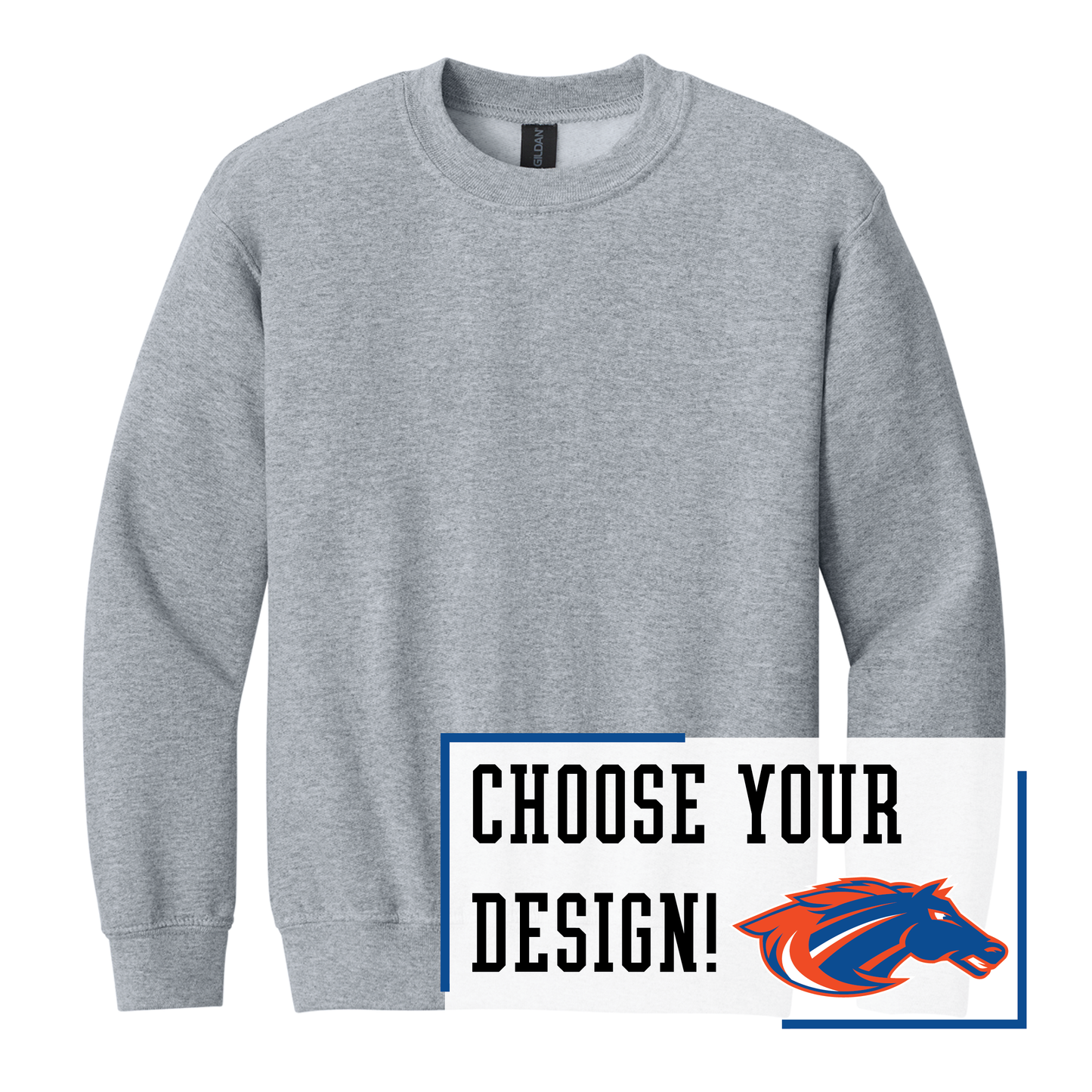 Mustang Gildan® Youth Heavy Blend™ Crewneck Sweatshirt (18000B)