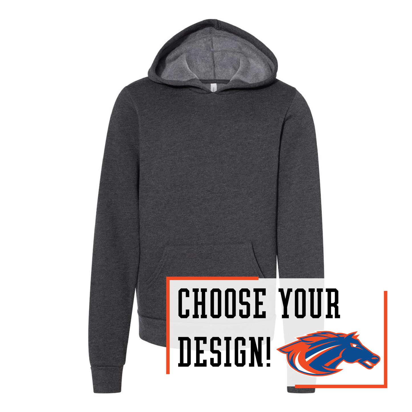 Mustangs BELLA+CANVAS® Youth Sponge Fleece Hoodie (3719Y)