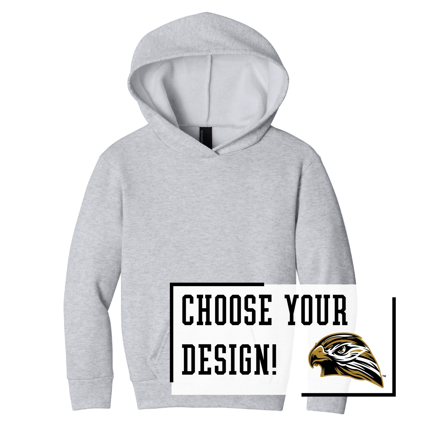 Hawks Port & Co™ Youth Pullover Hooded Sweatshirt (PC68YH)