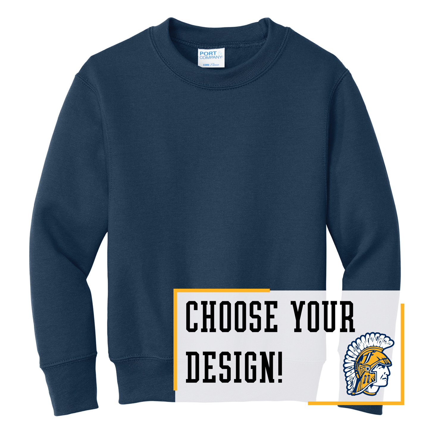 Spartans Port & Co™ Youth Core Fleece Crewneck Sweatshirt (PC78Y)