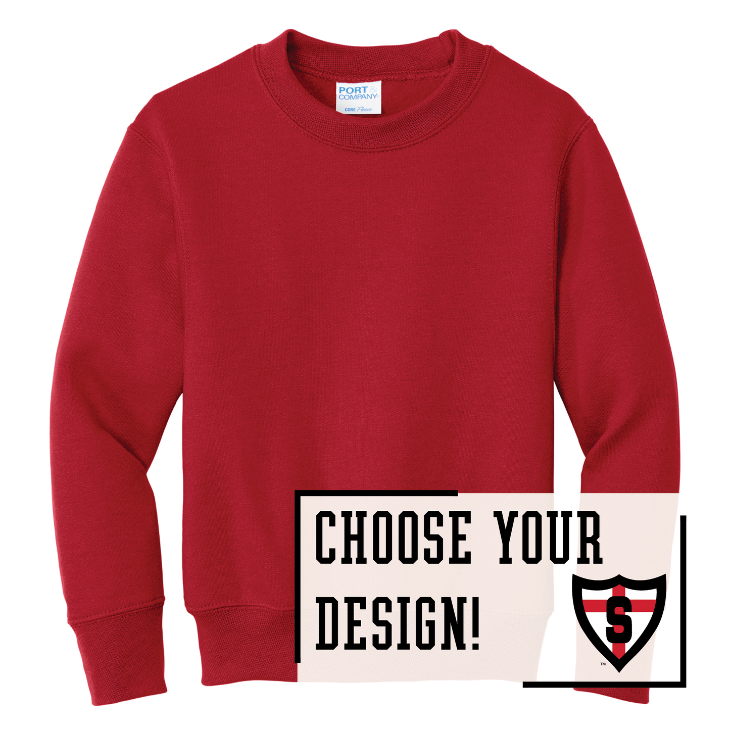 Shanley Port & Co™ Youth Core Fleece Crewneck Sweatshirt (PC78Y)