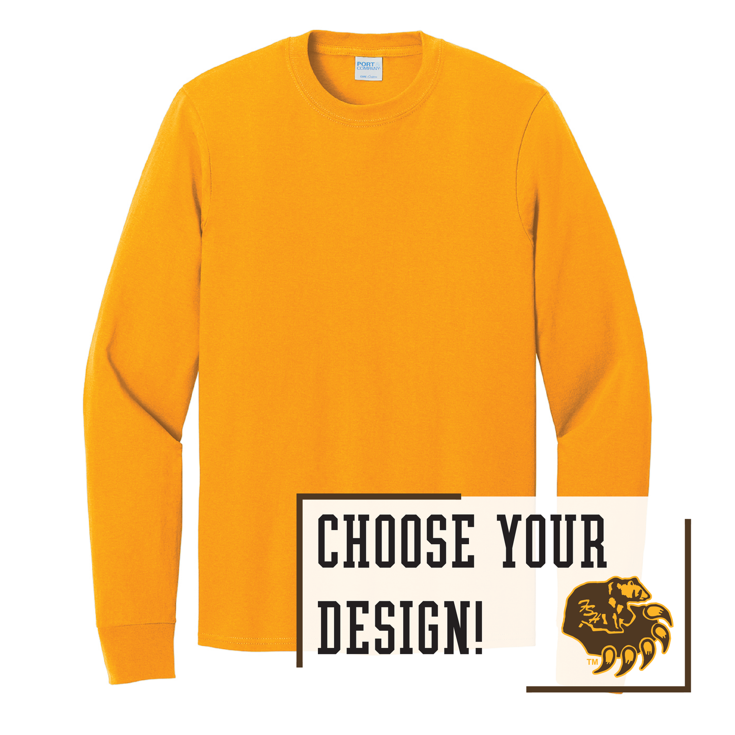 Bruins Port & Co™ Long Sleeve Core Cotton Tee (PC54LS)