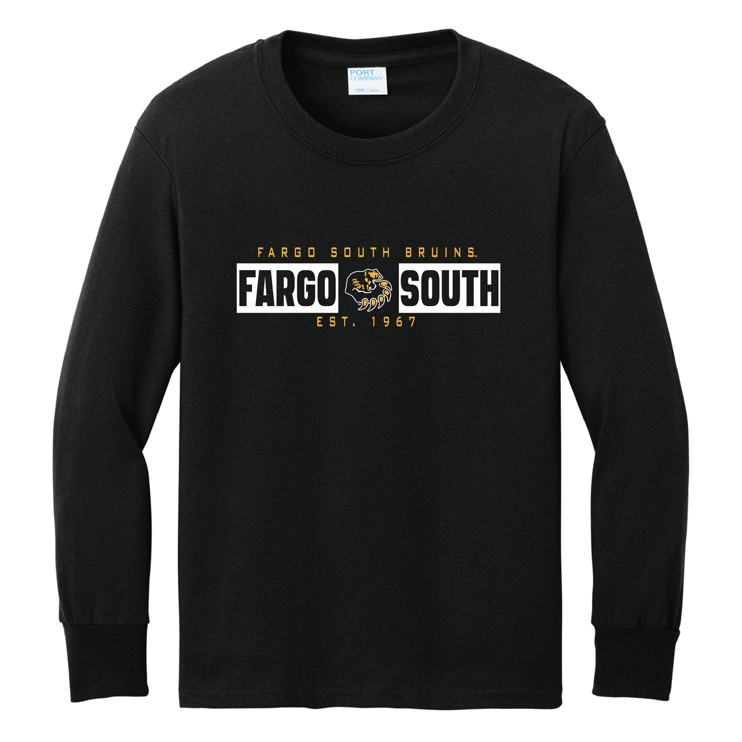 Bruins Port & Co™ Youth Long Sleeve Core Cotton Tee (PC54YLS)
