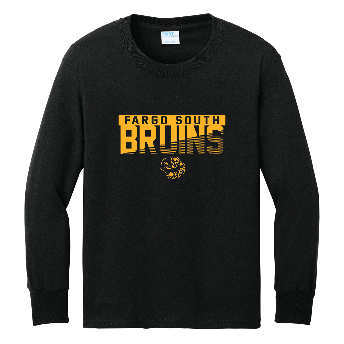 Bruins Port & Co™ Youth Long Sleeve Core Cotton Tee (PC54YLS)