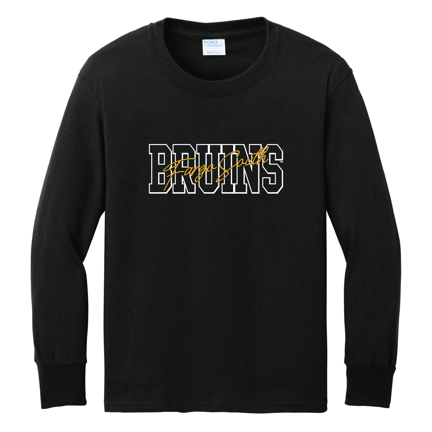 Bruins Port & Co™ Youth Long Sleeve Core Cotton Tee (PC54YLS)