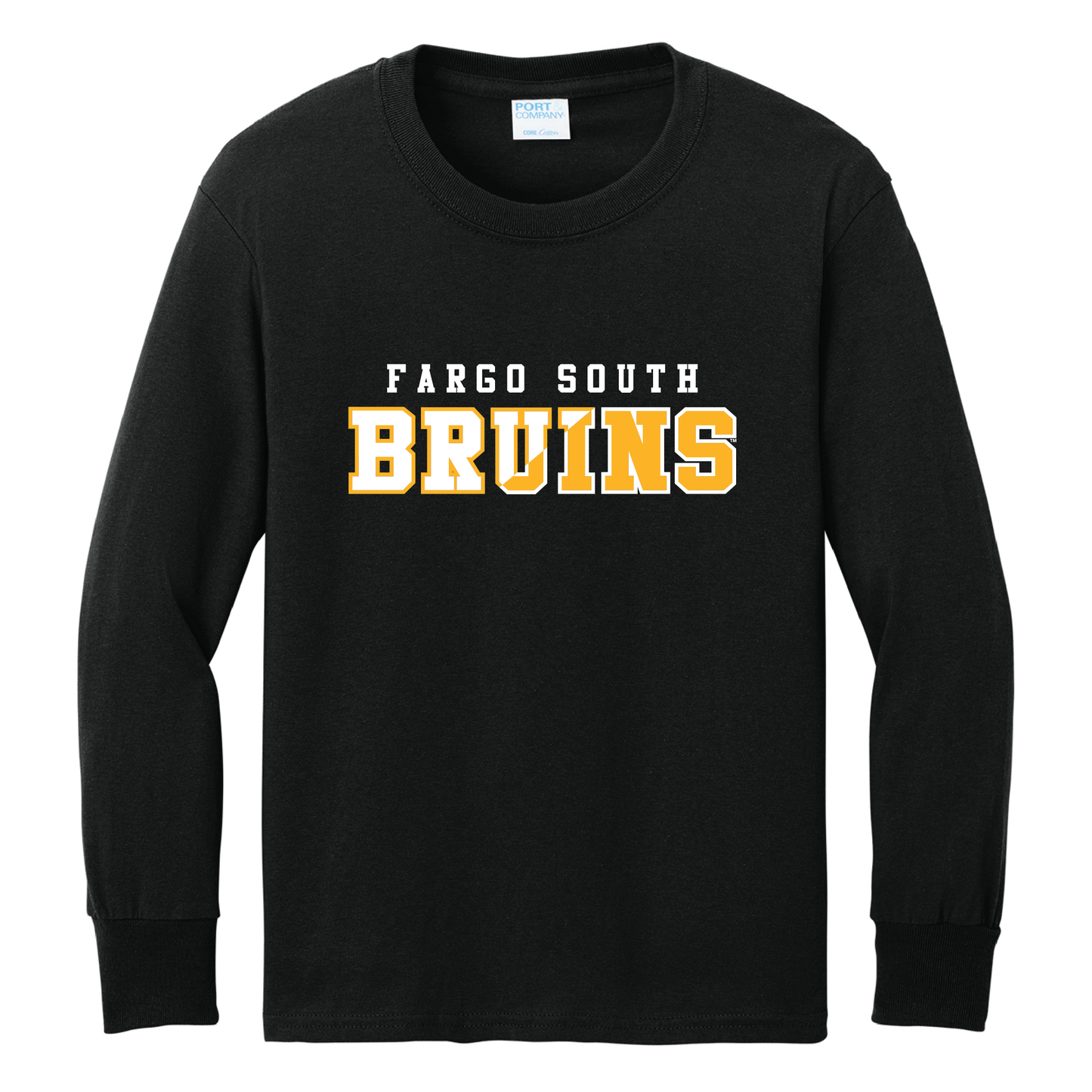 Bruins Port & Co™ Youth Long Sleeve Core Cotton Tee (PC54YLS)