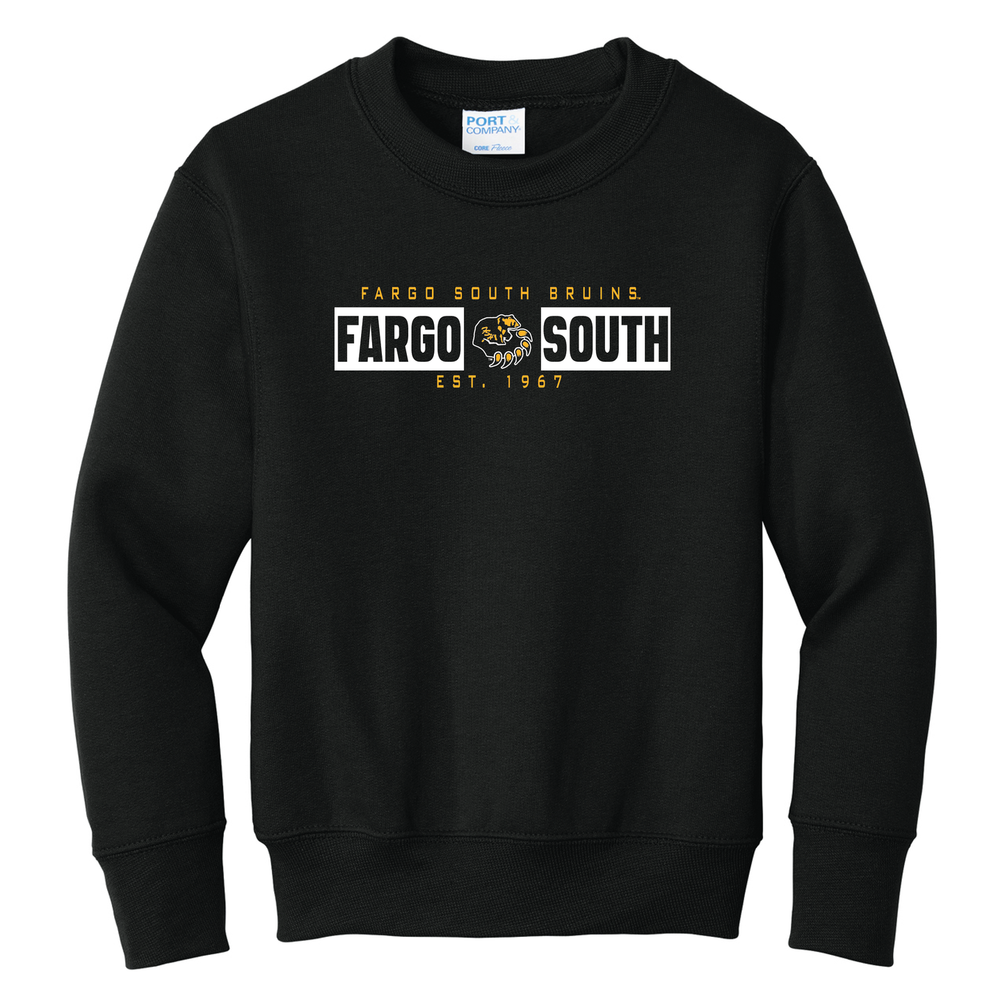Bruins Port & Co™ Youth Core Fleece Crewneck Sweatshirt (PC78Y)