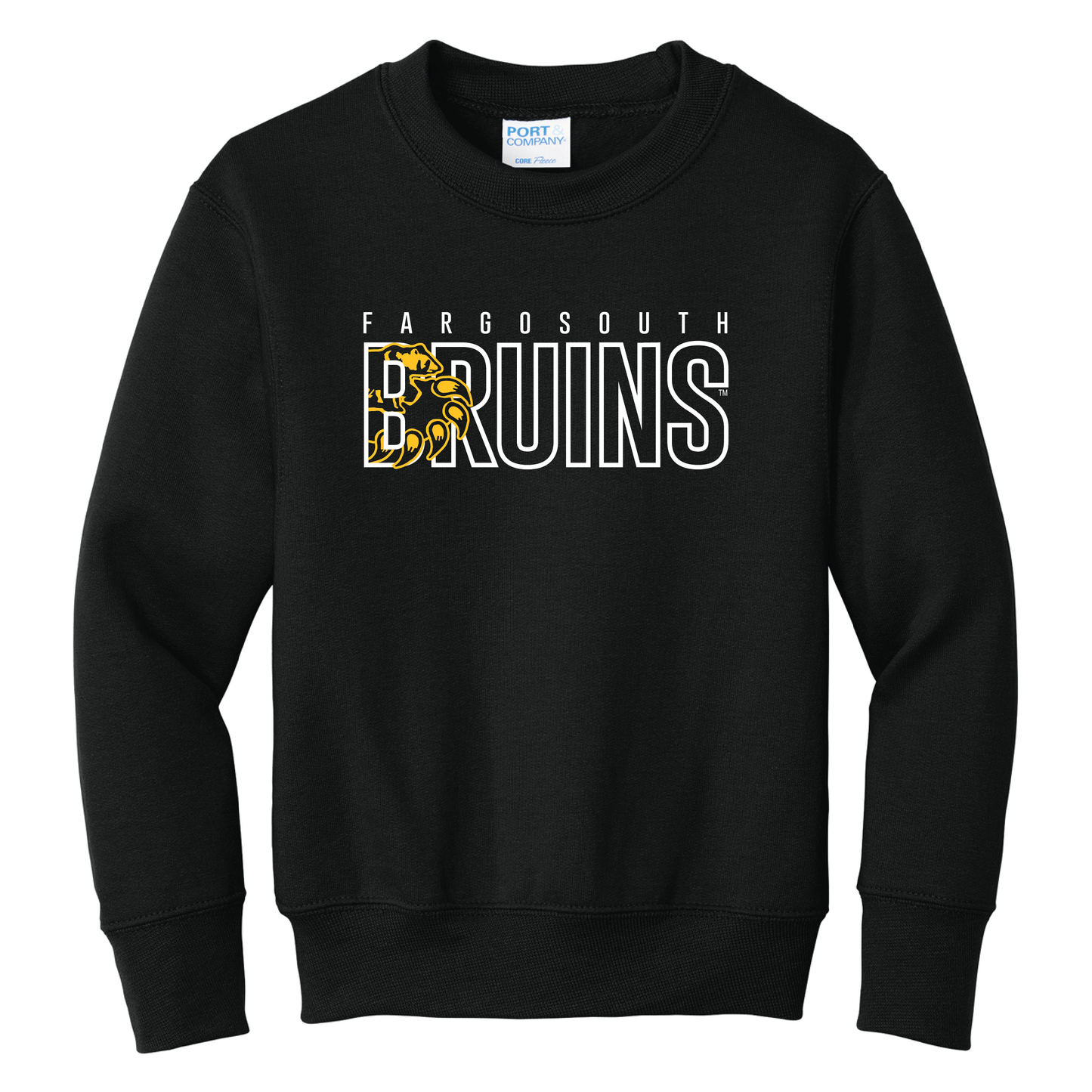 Bruins Port & Co™ Youth Core Fleece Crewneck Sweatshirt (PC78Y)