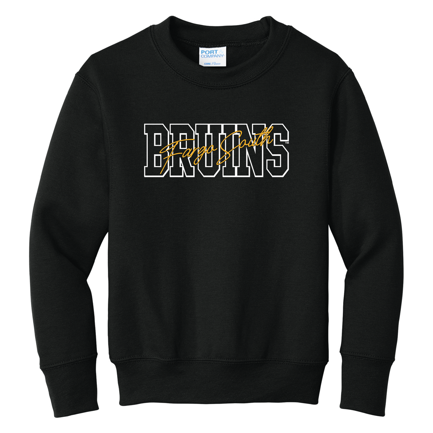 Bruins Port & Co™ Youth Core Fleece Crewneck Sweatshirt (PC78Y)