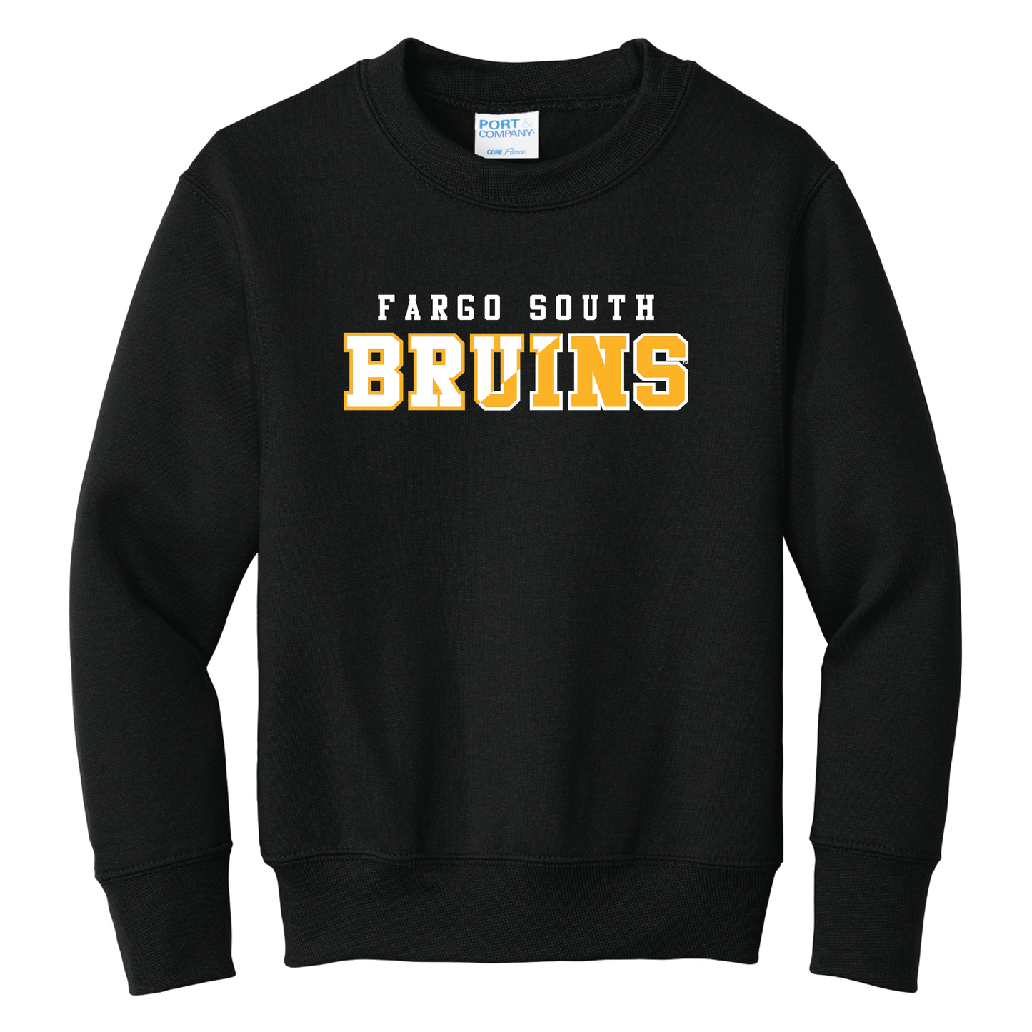 Bruins Port & Co™ Youth Core Fleece Crewneck Sweatshirt (PC78Y)