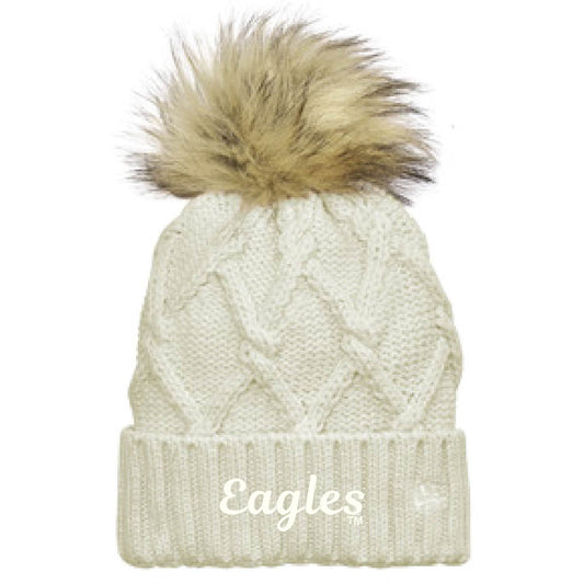 Eagles Ivory Simplicity Pom Beanie