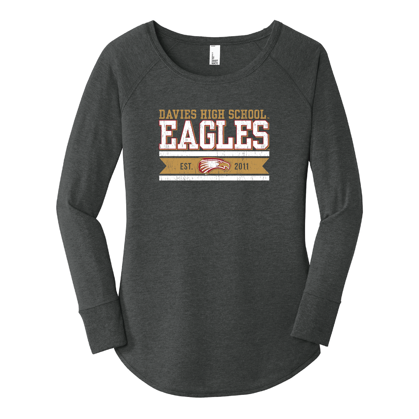 Eagles Black District® Women’s Long Sleeve Tee (DT132L)