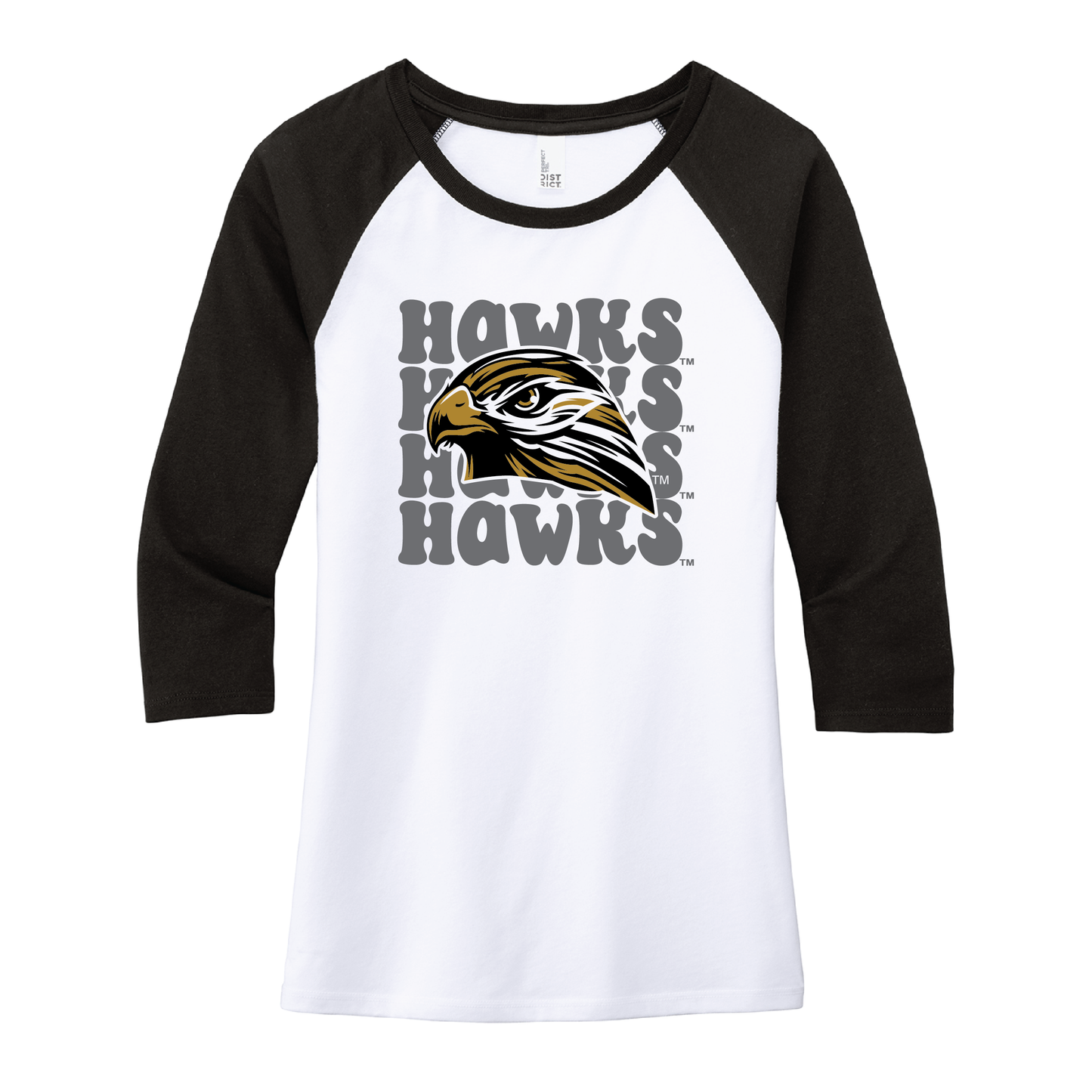 Hawks District® Women’s 3/4-Sleeve Raglan (DM136L)