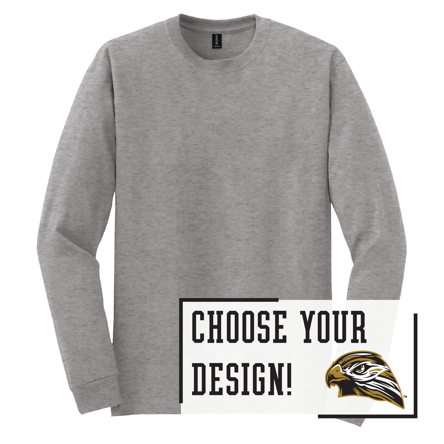 Hawks Gildan® DryBlend® 50 Cotton/50 Poly Long Sleeve T-Shirt (8400)