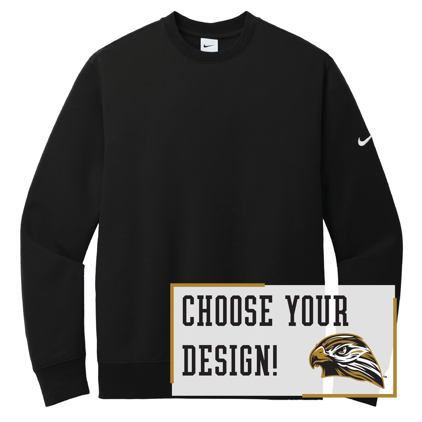Hawks Nike Club Fleece Sleeve Swoosh Crew (NKFD9863)