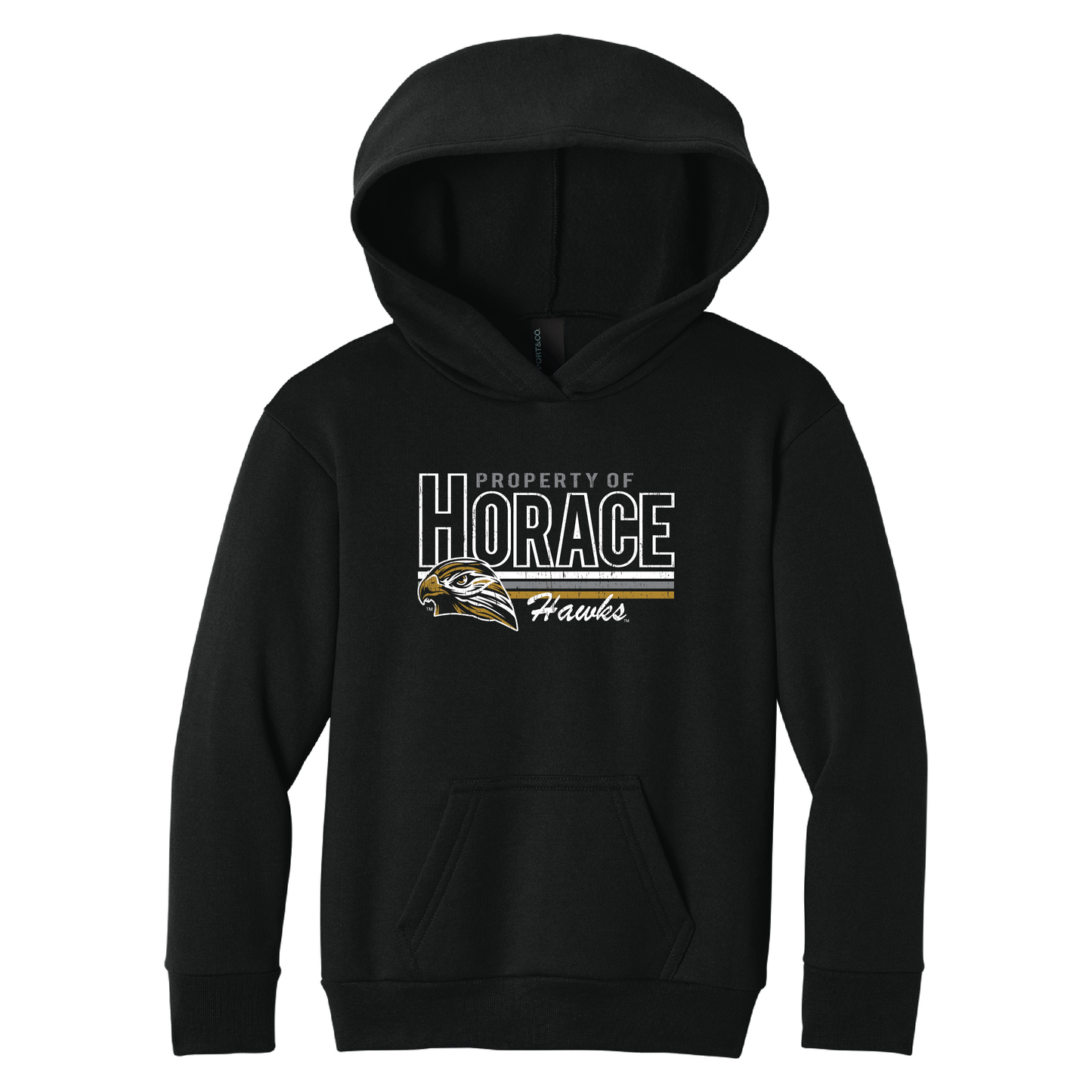 Hawks Port & Co™ Youth Pullover Hooded Sweatshirt (PC68YH)