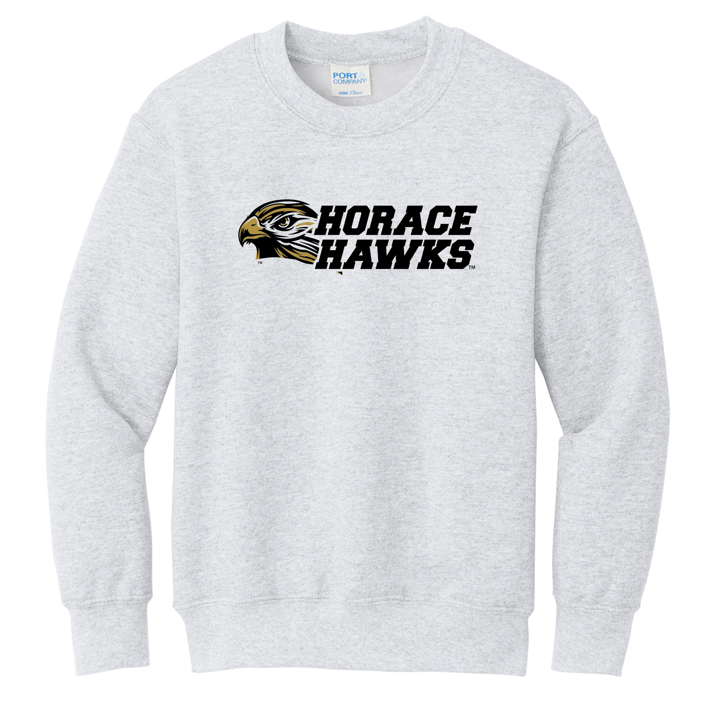 Hawks Port & Co™ Youth Core Fleece Crewneck Sweatshirt (PC78Y)