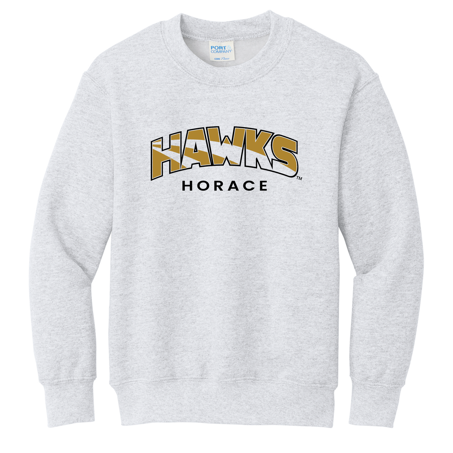 Hawks Port & Co™ Youth Core Fleece Crewneck Sweatshirt (PC78Y)