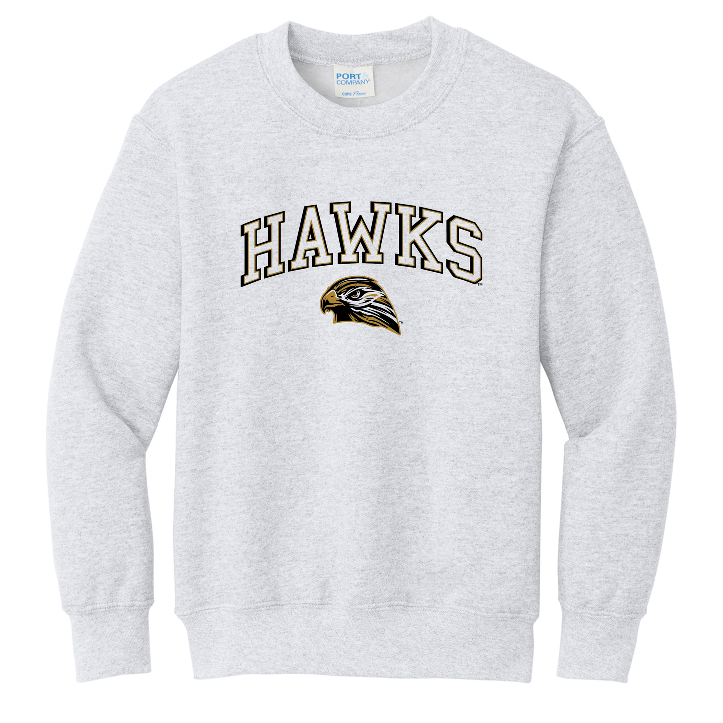 Hawks Port & Co™ Youth Core Fleece Crewneck Sweatshirt (PC78Y)