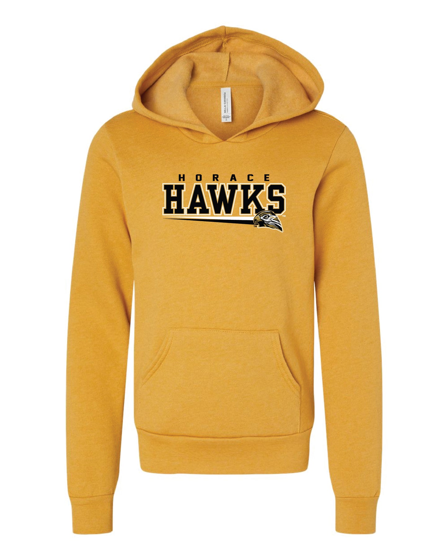 Hawks Racer Heather Mustard YTH Bella & Canvas Hoodie 0224