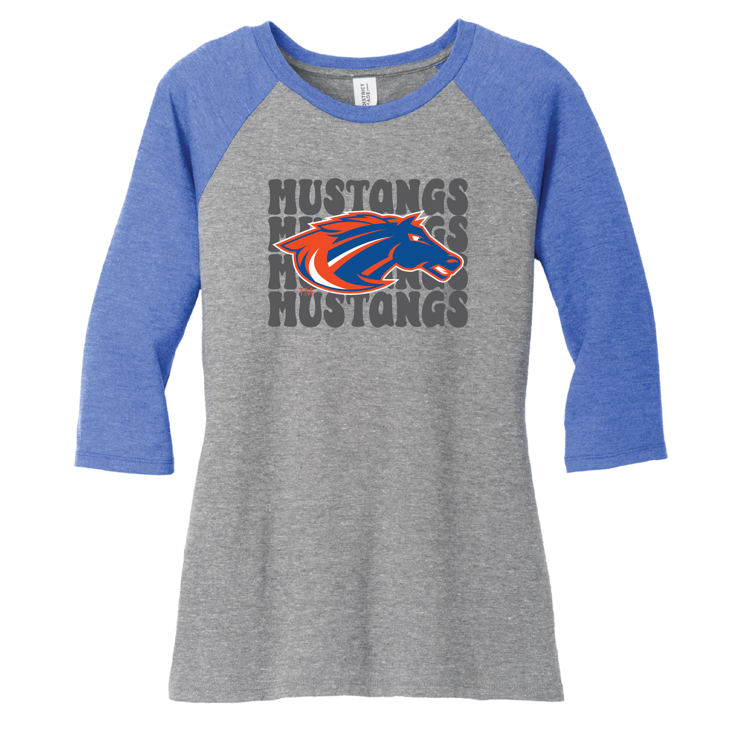 Mustangs District® Women’s 3/4-Sleeve Raglan (DM136L)
