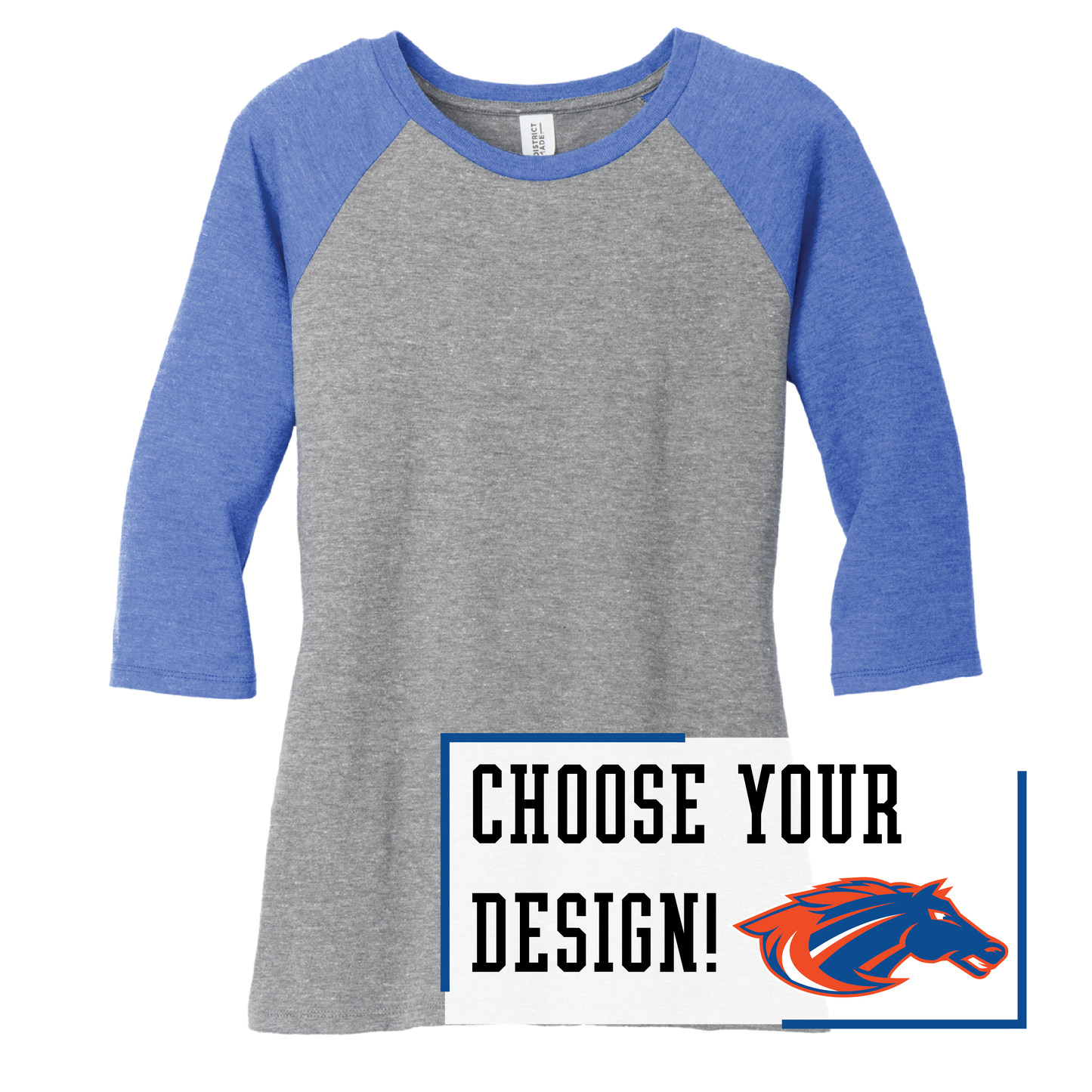 Mustangs District® Women’s 3/4-Sleeve Raglan (DM136L)